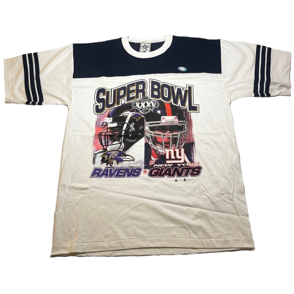 Baltimore Ravens / NY Giants Super Bowl XXXV Shirt VTG 2001 Alore Size Large NEW